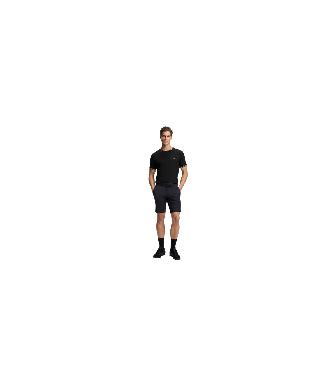 Mens Hbg Taul Cotton Regular T-shirt Black Boss-1