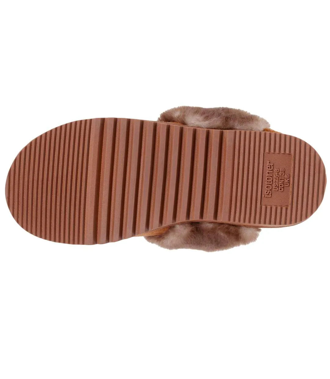 Isotoner Chaussons mules femme ultra confortables, en maille bouclette, semelle crantée-4