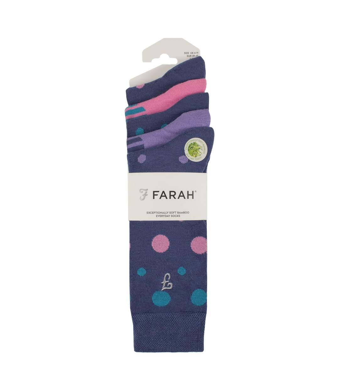 Farah - Lot de 5 paires de chaussettes douces respirantes en bambou homme-2