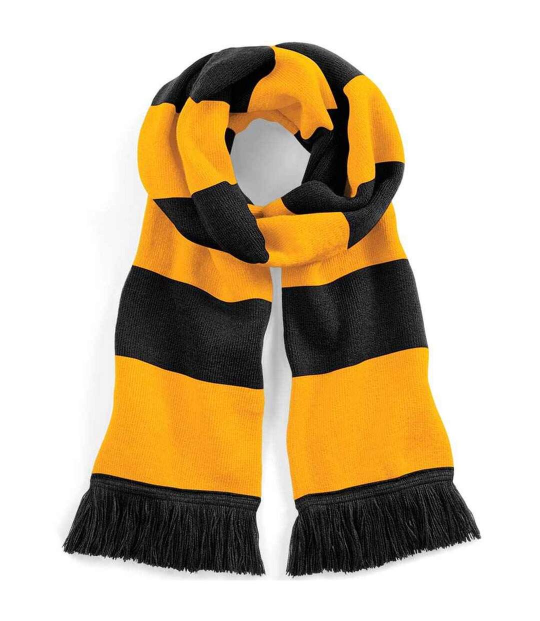 Unisex Adult Stadium Scarf One Size Black Gold Beechfield-1