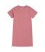 Womens/ladies Plain Jersey T-shirt Dress Pink Animal-1