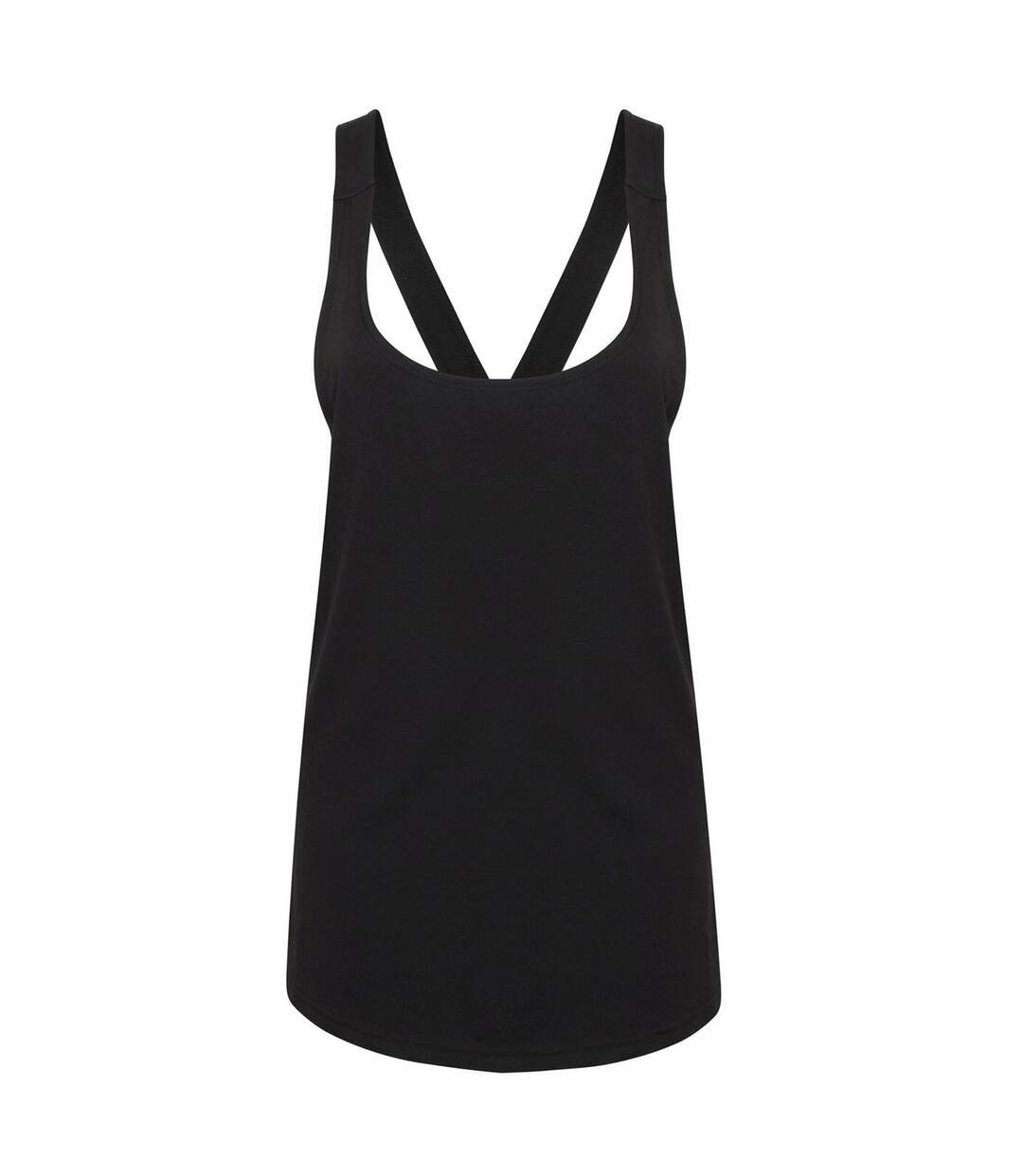 Womens/ladies tank top black Skinni Fit