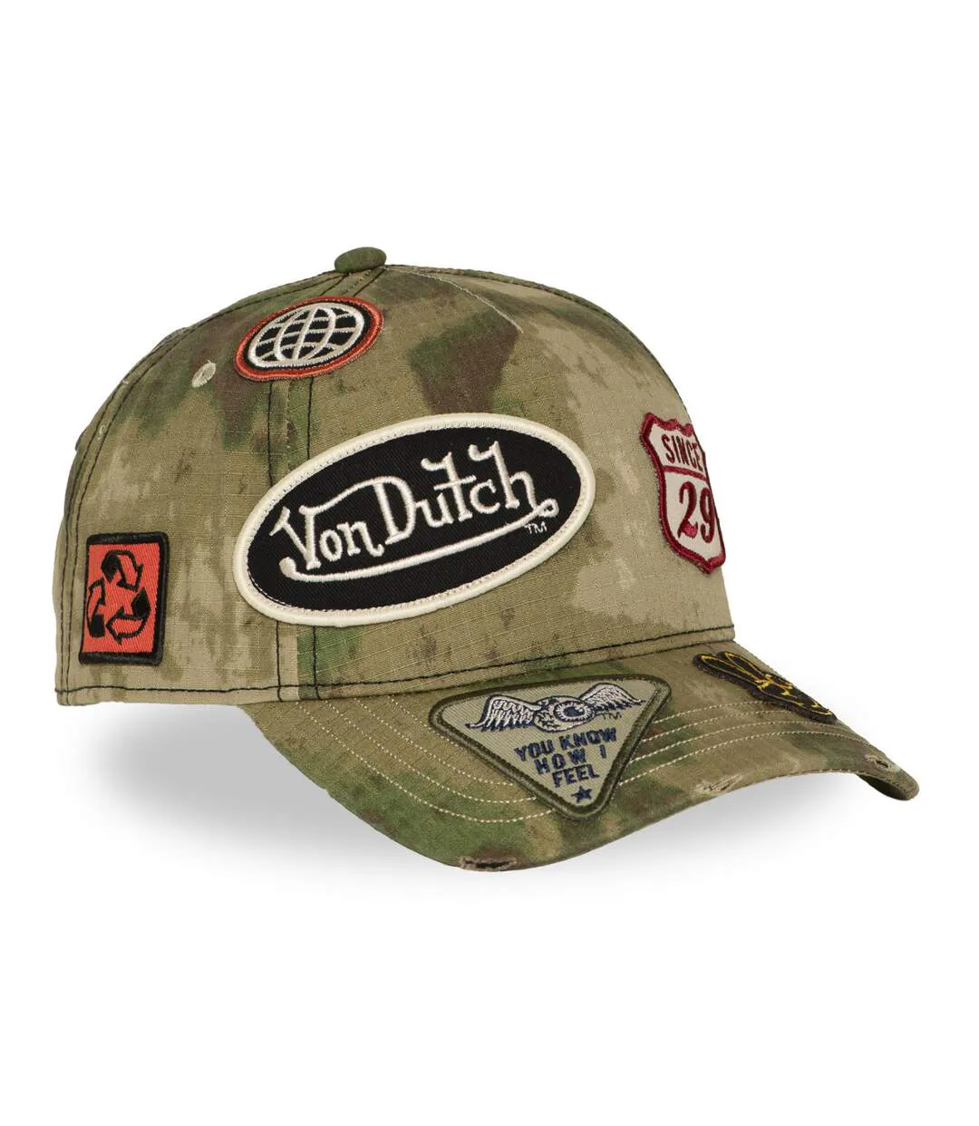 Casquette baseball effet usé avec patch Kamo Forest Vondutch-4