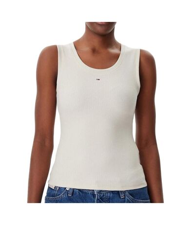 Débardeur beige femme tommy hilfiger essential bds - l