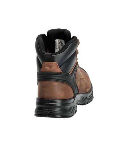 Mens Footwear Originals Leather Safety Boots Nut Brown Black Mascot
