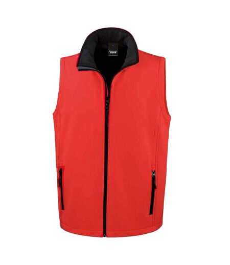 Mens Core Printable Soft Shell Bodywarmer Red Black Result