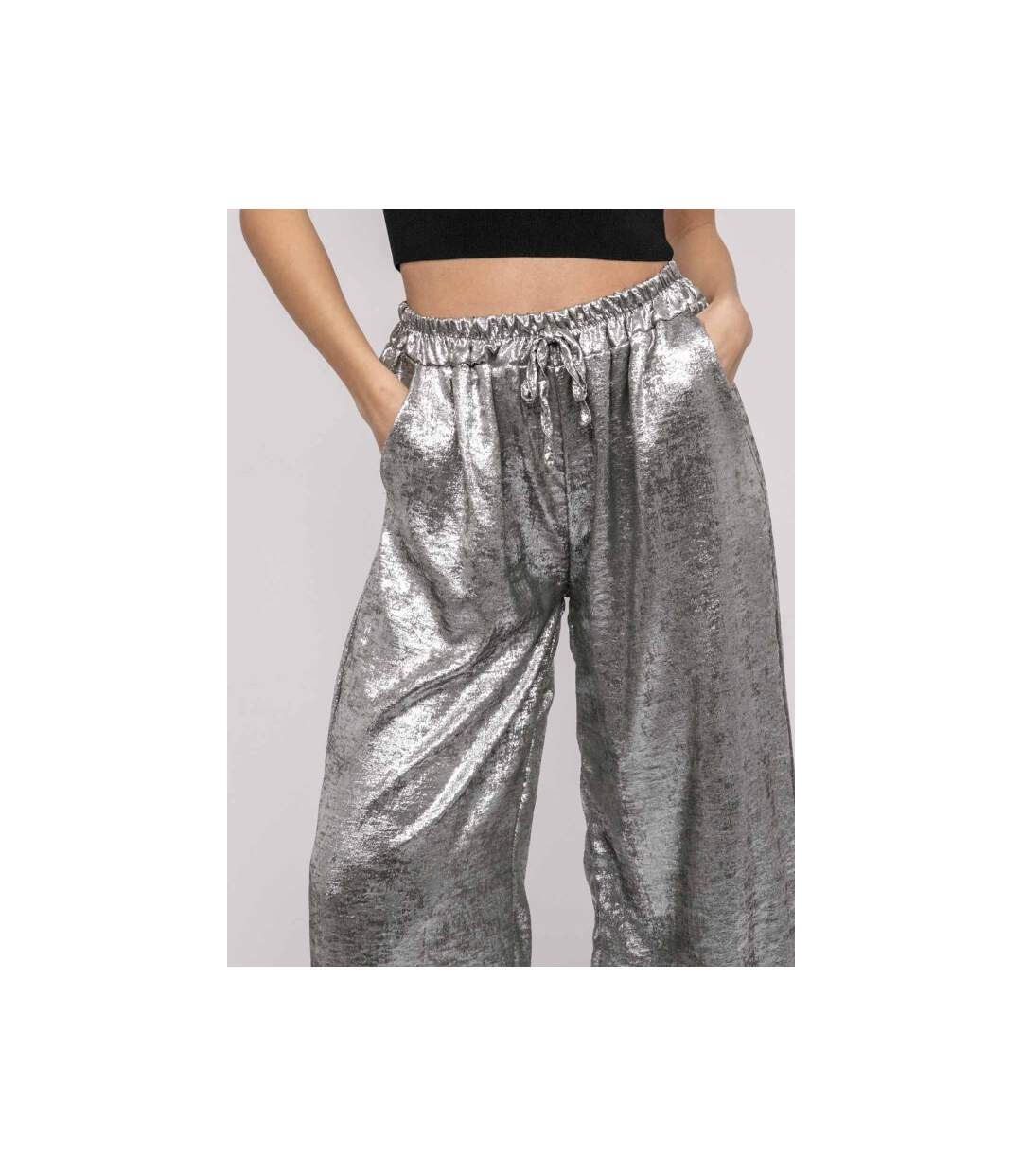 Pantalon fluide métallisé EDWINA - Dona X Lisa-3