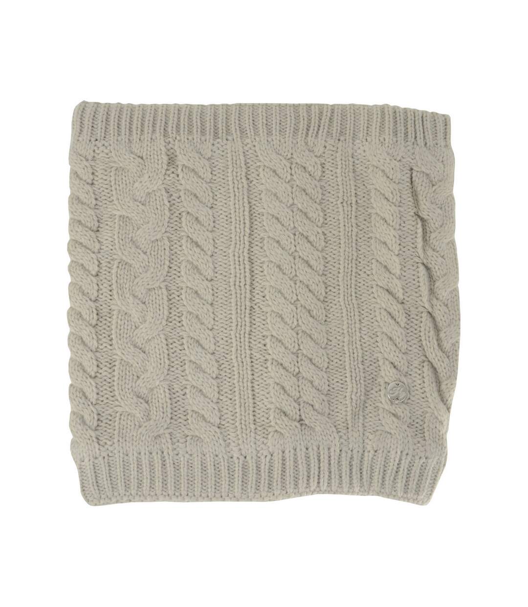 Adults meribel cable knit snood one size oatmeal HyFASHION-1