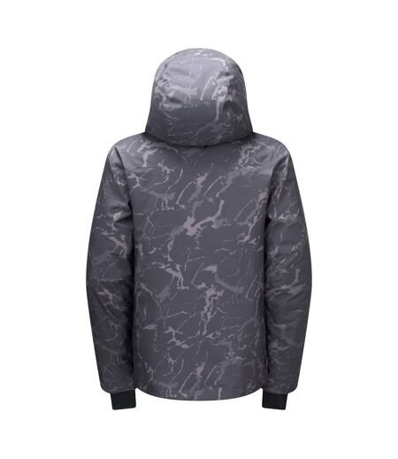 Blouson De Ski À Capuche Et Ourlets Ajustables Motif/style Effet Craquelé Baseplate Homme Gris Foncé Imprimé Dare 2B