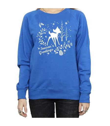 Disney Sweatshirt Femmes/Dames Bambi Christmas Greetings (Bleu royal) - UTBI3924