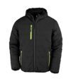 Result Genuine Recycled Mens Compass Padded Jacket (Black/Lime)
