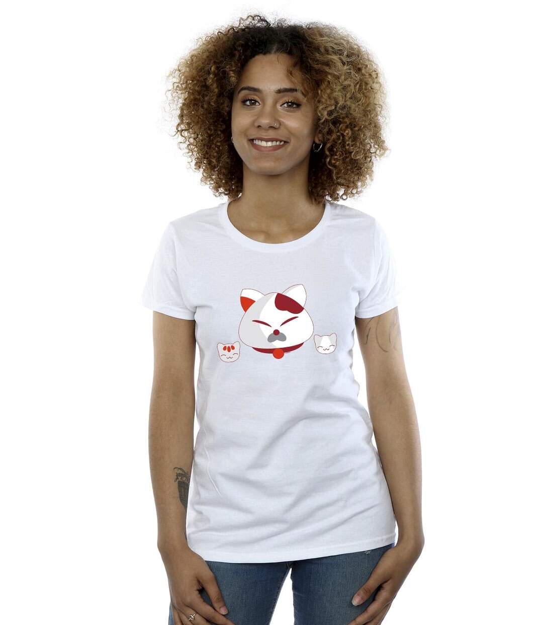 Disney - T-shirt BIG HERO BAYMAX KITTEN HEADS - Femme (Blanc) - UTBI13339-2