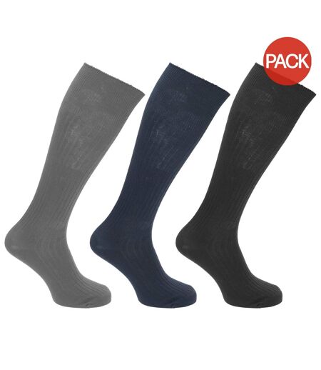 Chaussettes hautes homme noir/bleu marine/gris Universal Textiles