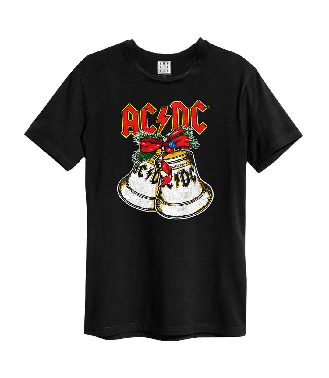 Unisex Adult Jingle Bells Ac/dc Christmas T-shirt Black Amplified-1
