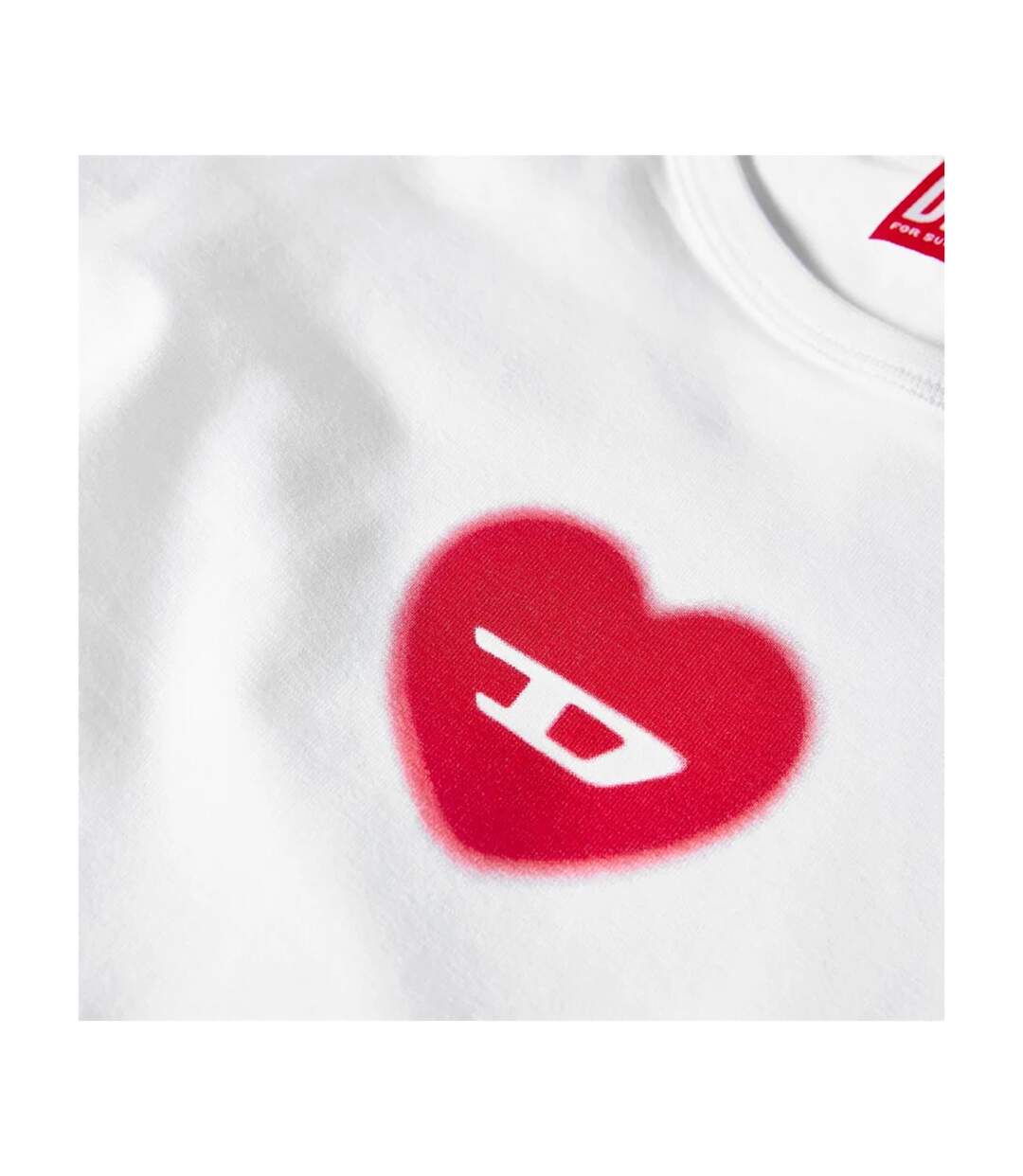 Womens/ladies T-ele Cropped Fitted T-shirt White Diesel-3