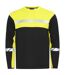 Mens Progression Hi-vis Long-sleeved T-shirt Black Yellow Projob-1