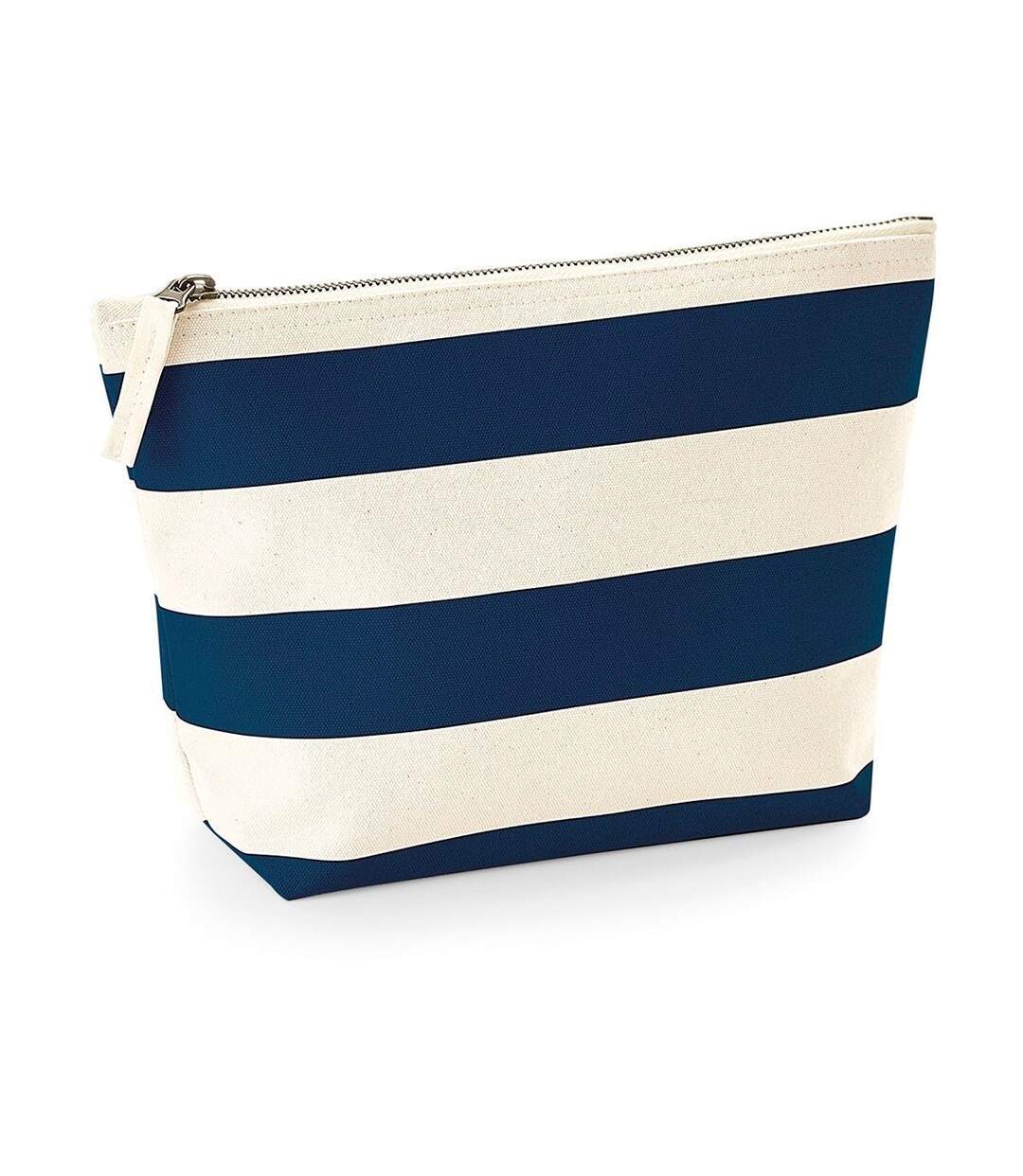 Trousse en coton - W684 - beige et bleu marine-1