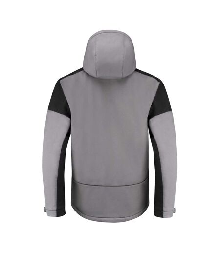 Mens Padded Soft Shell Jacket Anthracite Black Printer