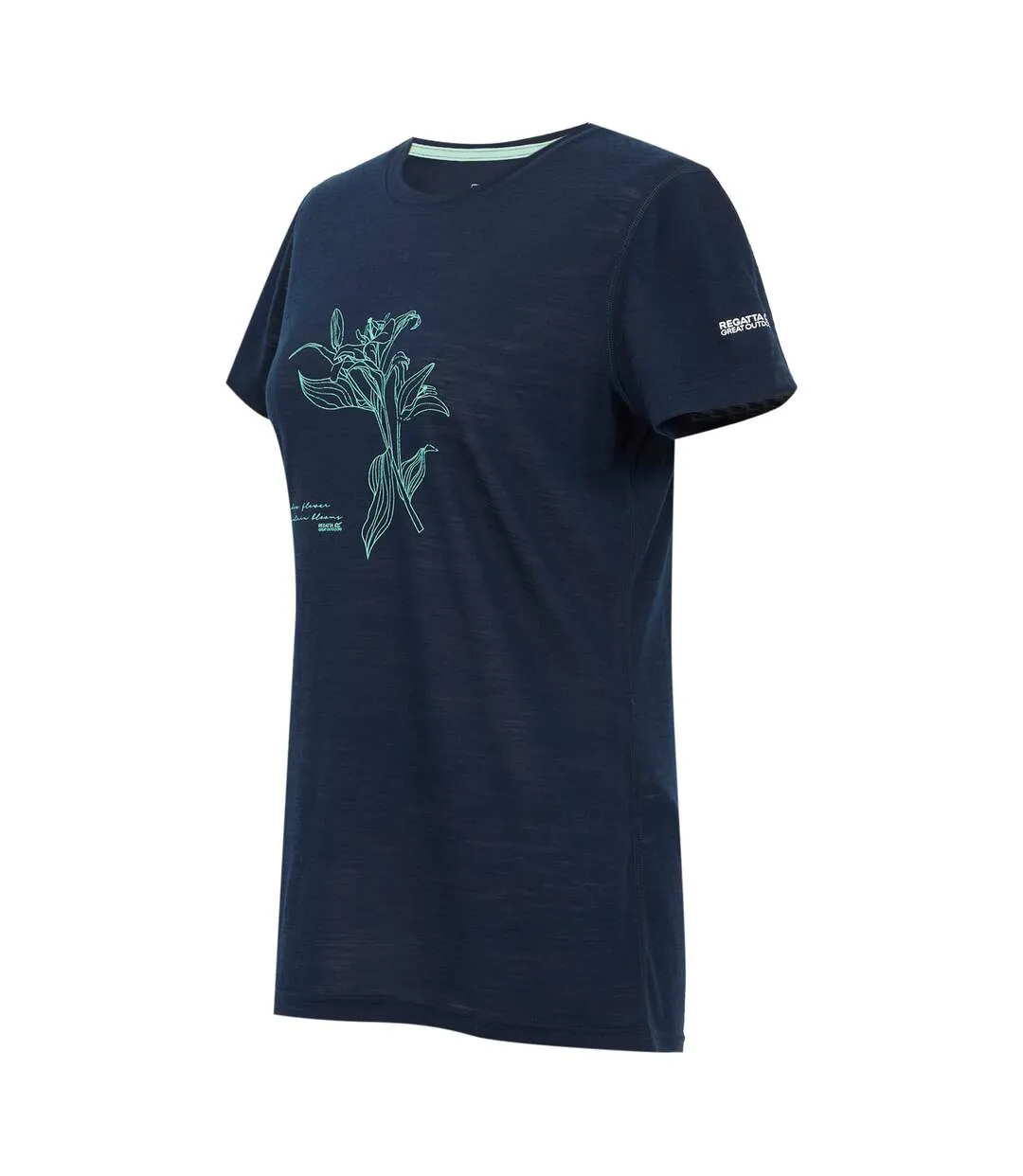 T-shirt Motif/style Floral Escade Femme Bleu Marine Regatta-4