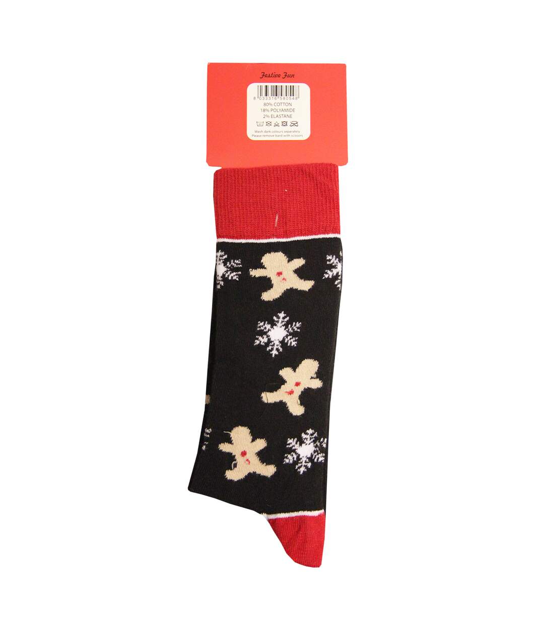 Chaussettes de noêl homme bonhomme de pain d'épices Festive Fun-2