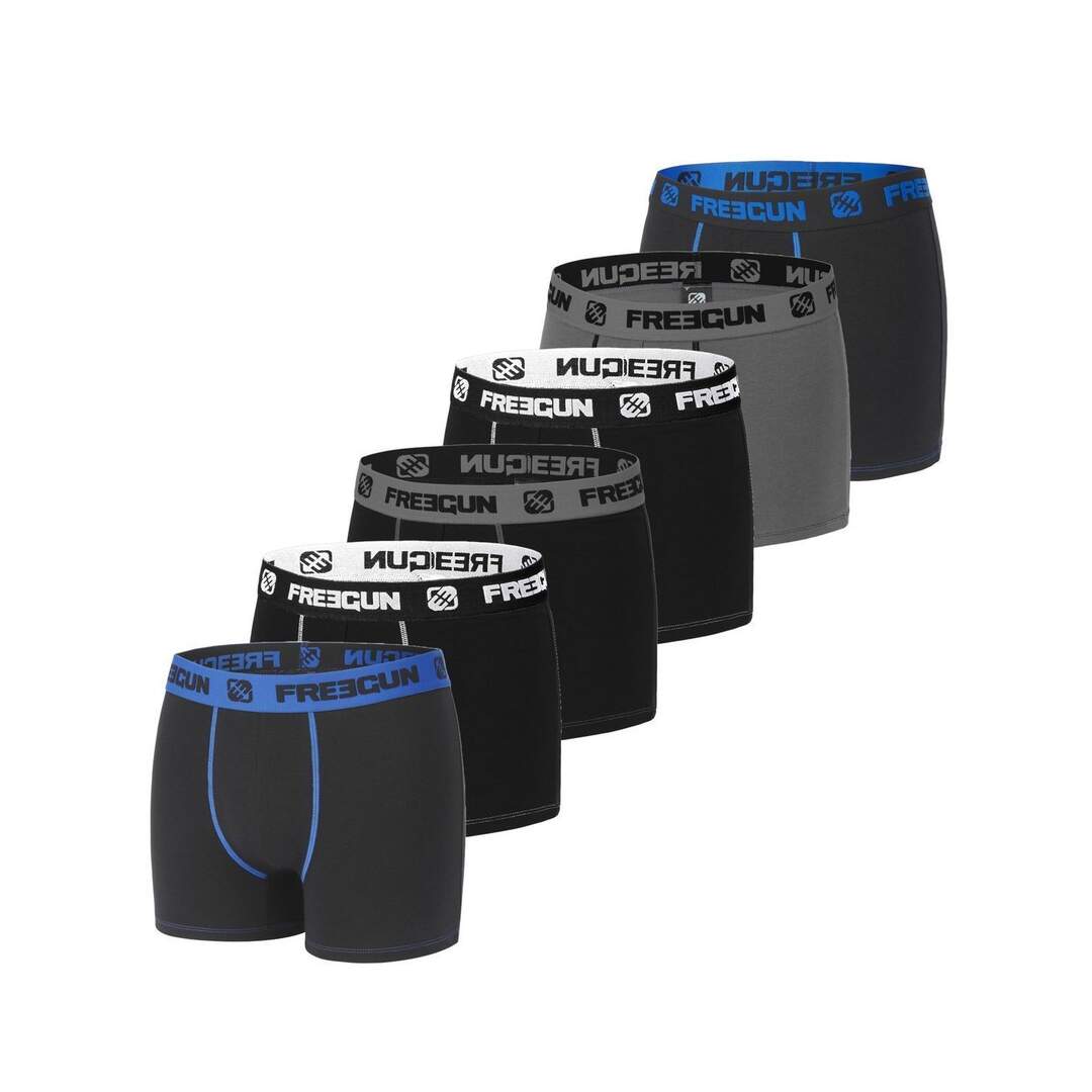 Lot de 6 boxers coton homme Uni Freegun-1