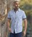 Men's Blue Short-Sleeved Summer Shirt