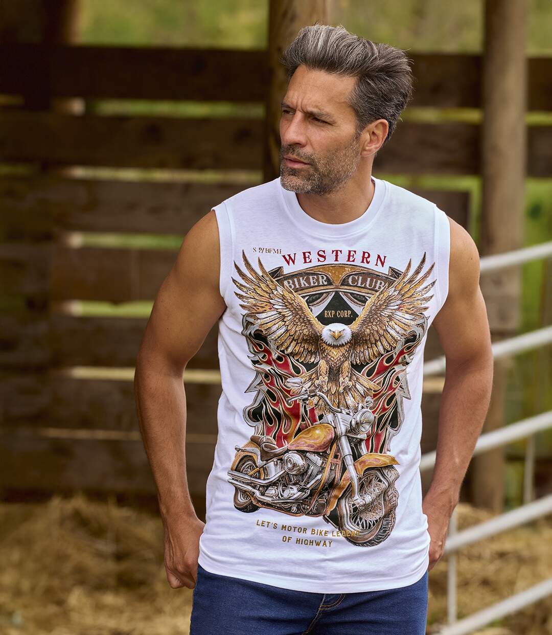 Le Lot de 2 Tee-Shirts Sans Manche Esprit Biker-2