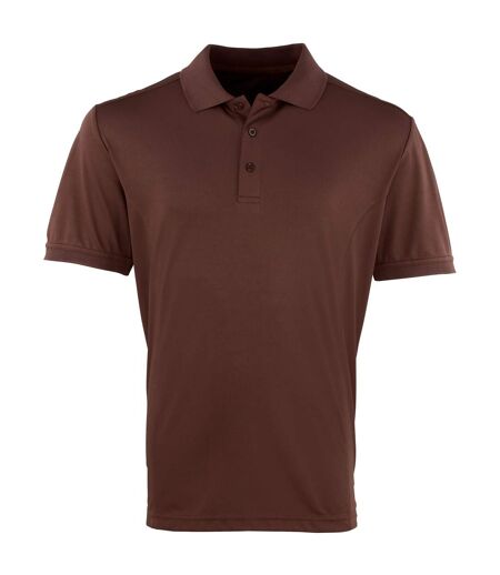 Polo coolchecker homme marron Premier