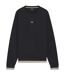 Mens Iconic Stripe Detail Crew Neck Long-sleeved Sweatshirt Black Boss-2