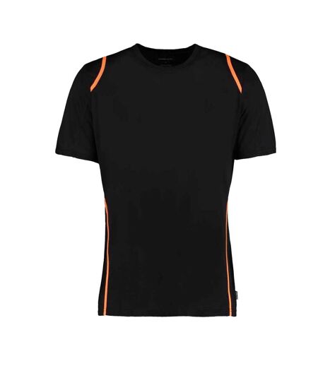 T-shirt Motif/style Contrasté Homme Noir Orange Fluo Kustom Kit