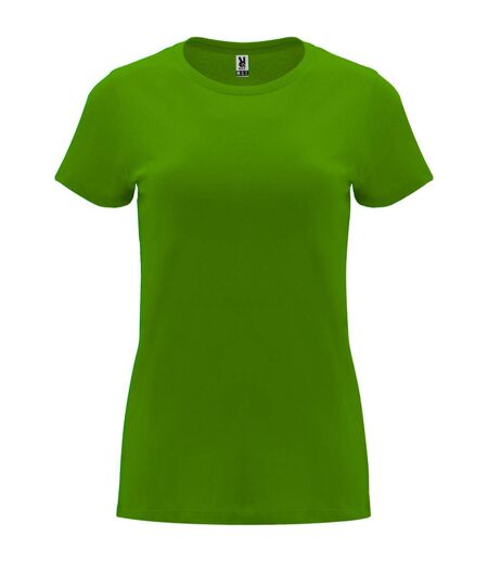 Womens/ladies capri short-sleeved t-shirt grass green Roly