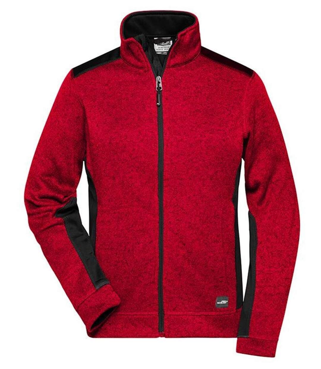 Veste polaire tricot de travail - Femme - JN861 - rouge mélange noir