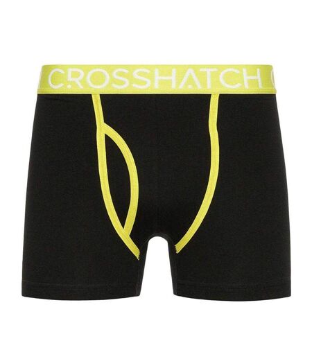 Boxers Crystaline Homme Jaune Noir Blanc Crosshatch