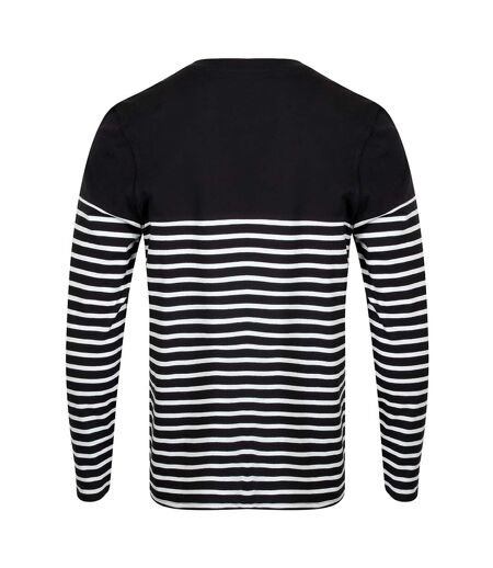 Front Row Mens Long Sleeve Breton Stripe T-Shirt (Navy/White) - UTPC2943