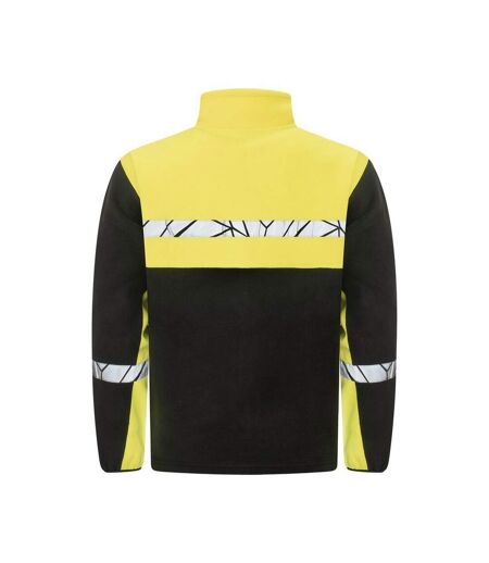 Mens 7300 Fleece Jacket Black Yellow Projob