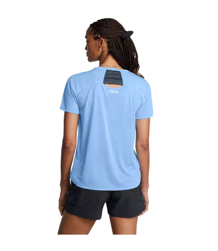 T-shirt Manches Courtes Course À Pied Launch Trail Femme Bleu Under Armour
