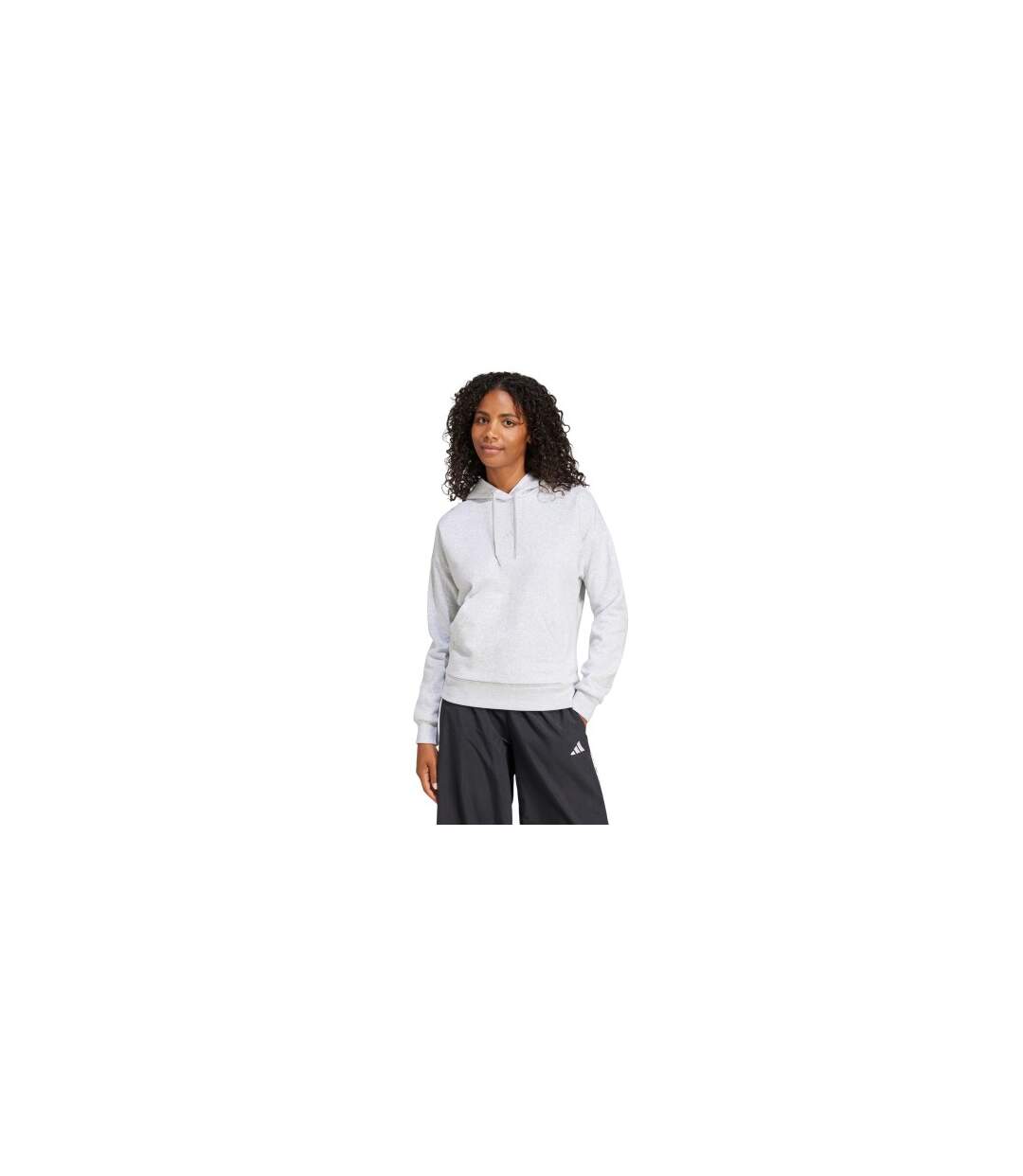 Sweat À Capuche Avec Cordons Femme Gris Chiné Chiné Adidas-1