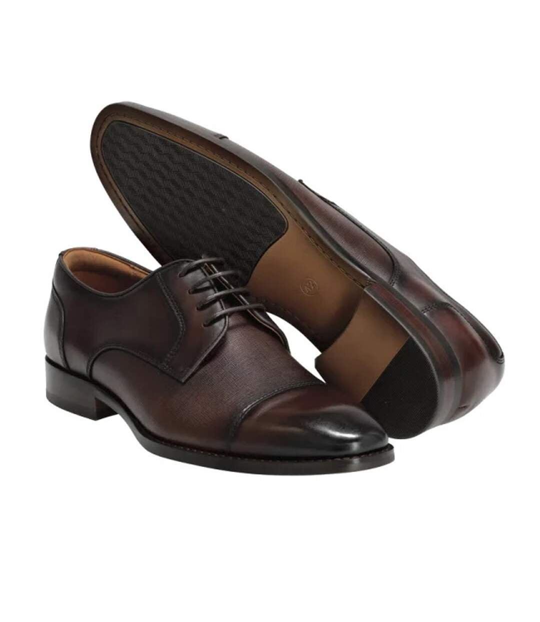 Mens Full Grain Leather Oxfords Dark Brown Mascot-2