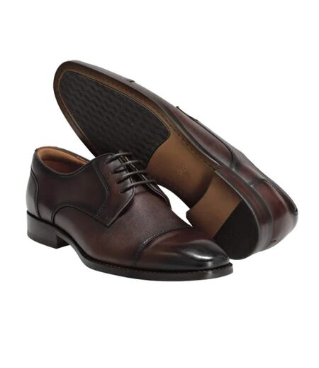 Mens Full Grain Leather Oxfords Dark Brown Mascot