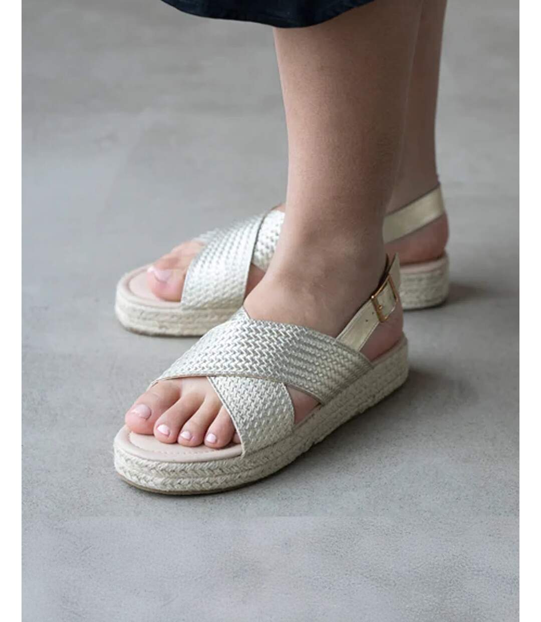 Isotoner Sandales femme à talon compensé de 3,5 cm, très confortable-2
