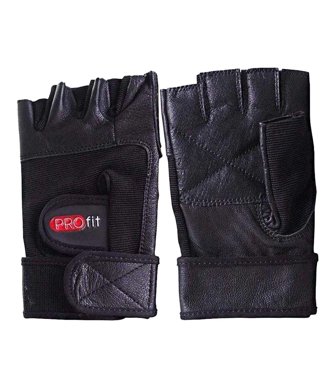 Unisex Adult Bodybuilding Fingerless Gloves Black ProFit-3
