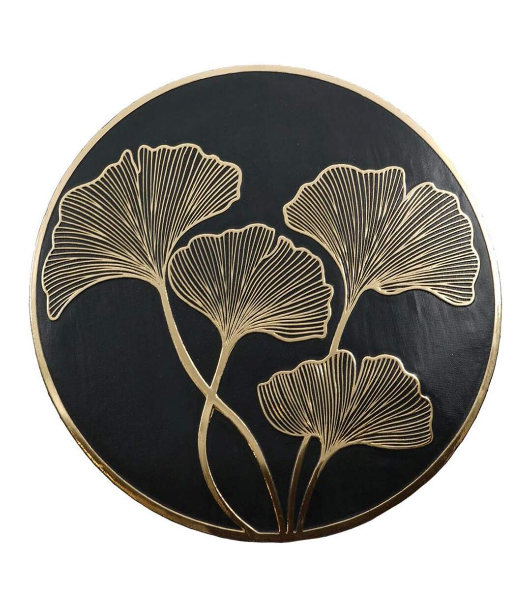 Set de Table en Relief Ginkobello 38cm Noir & Or-1