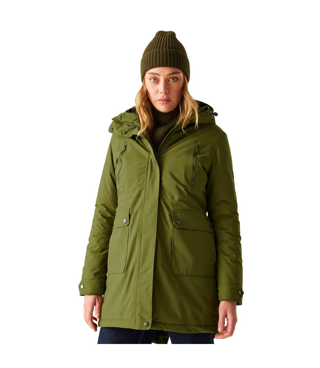 Veste Imperméable Valenta Femme Vert Néphrite Noir Regatta-2