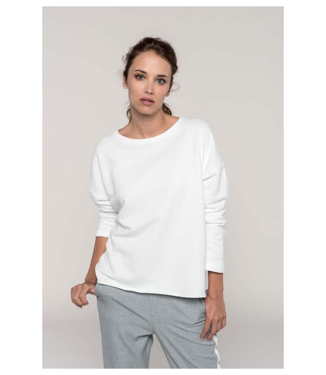 Sweat shirt femme Loose - K471 - blanc