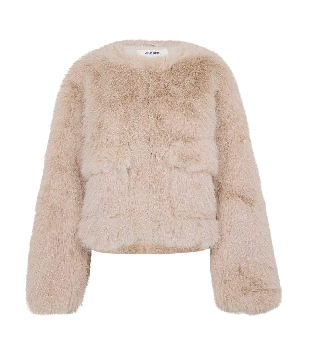 Womens/ladies Reysha Teddy Fleece Jacket Beige 4th & Reckless-2