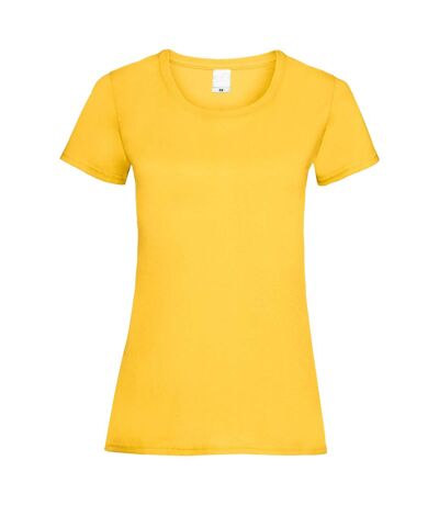 Womens/Ladies Value Fitted Short Sleeve Casual T-Shirt (Gold)