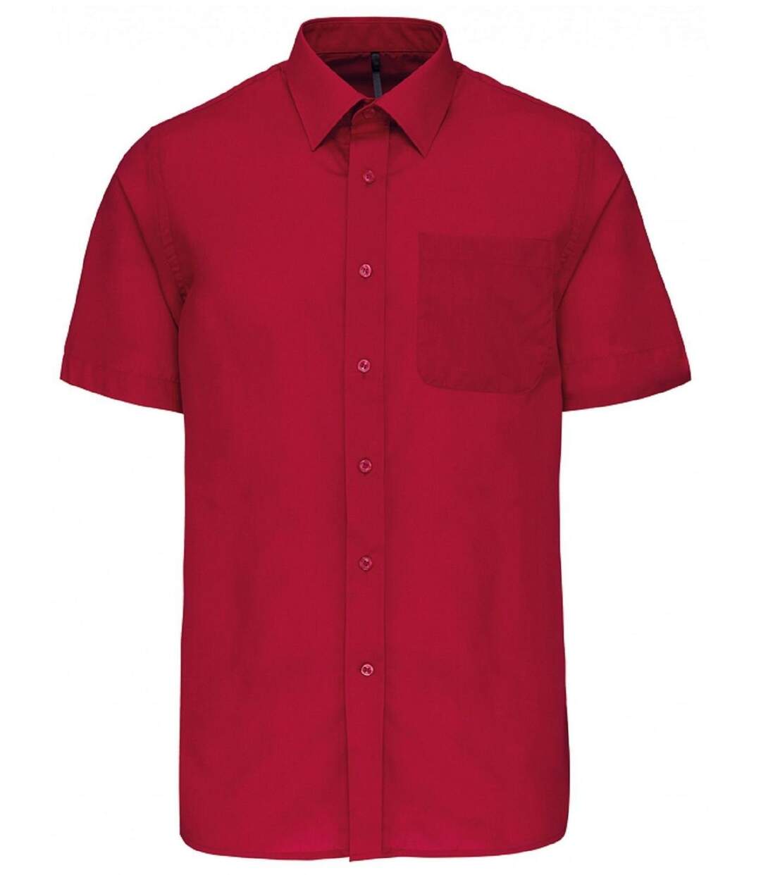 Chemise popeline manches courtes - K551- rouge classique - homme