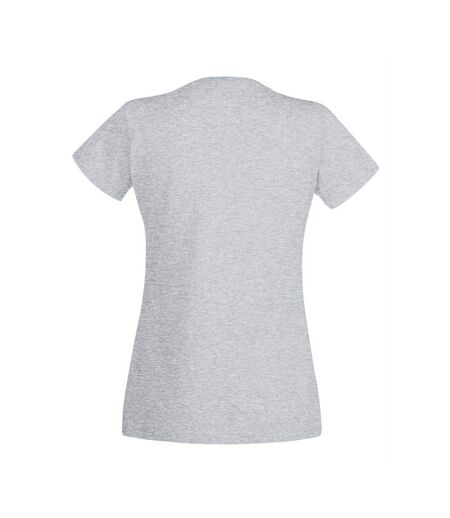 Fruit Of The Loom Ladies Lady-Fit Valueweight V-Neck Short Sleeve T-Shirt (Heather Grey) - UTBC1361
