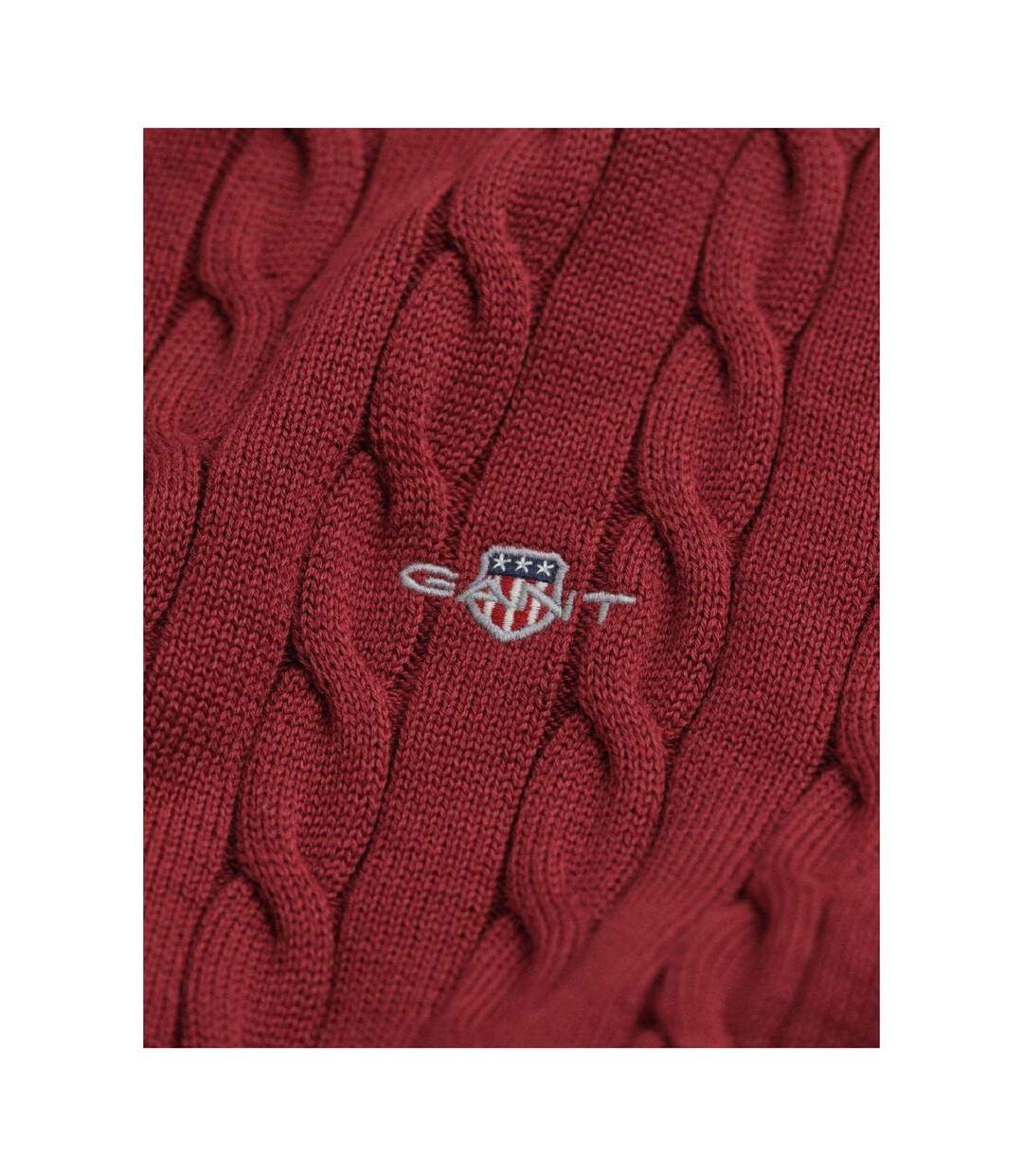 Pull Motif/style Maille Torsadée Homme Rouge Gant-3