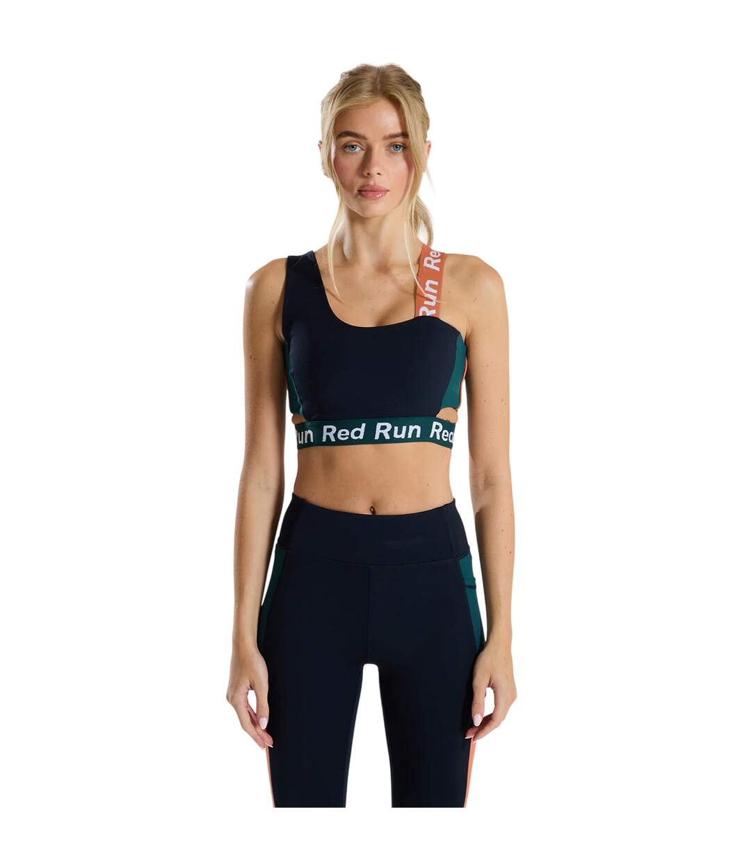 Brassière De Sport Motif/style Blocs De Couleurs Femme Bleu Marine Red Run-4